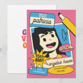 Fun Cartoon Birthday Invitation – Colorful Kids (Devant / Derrière)