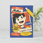 Fun Cartoon Birthday Invitation – Colorful Kids Kaart (Staand voorkant)