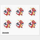 Fun Cartoon Dragon Sticker  (Feuille)