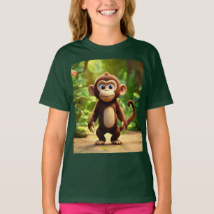 Fun Cartoon Monkey Baby Fine Kinder Jersey T-shirt