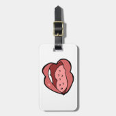 Fun Cartoon Open Mouth and Lips Bagagelabel (Voorkant verticaal)