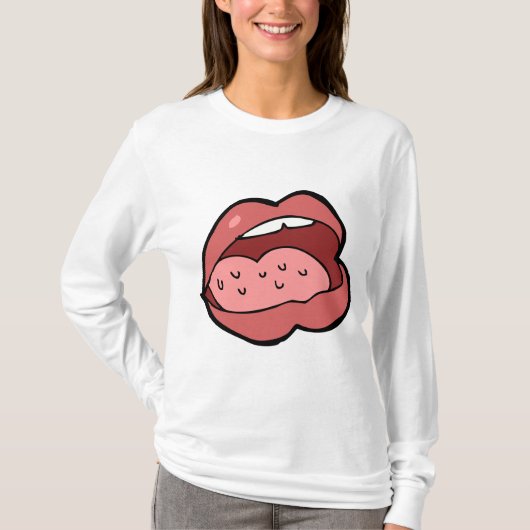 Fun Cartoon Open Mouth and Lips T-shirt (Voorkant)