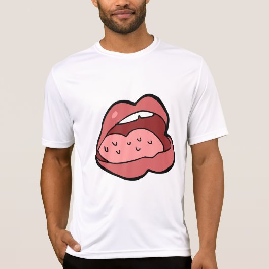 Fun Cartoon Open Mouth and Lips T-shirt (Voorkant)