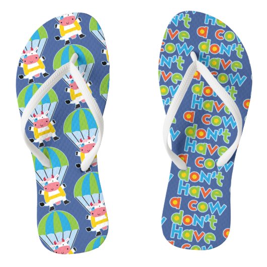 Fun Cartoon Parachute Cow Teenslippers (Voetbed)