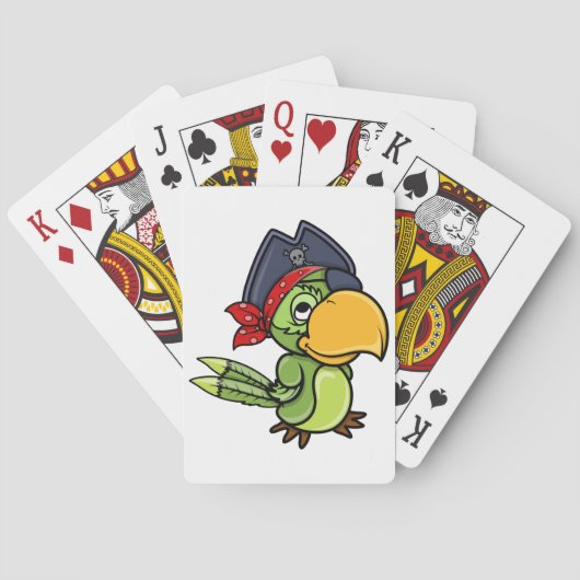 Fun Cartoon Pirate Parrot Pokerkaarten (Achterkant)