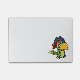 Fun Cartoon Pirate Parrot Post-it® Notes