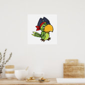 Fun Cartoon Pirate Parrot Poster (Keuken)