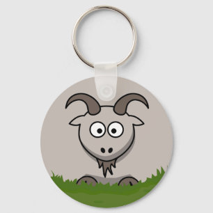 Fun Cartoon Round Goat Sleutelhanger