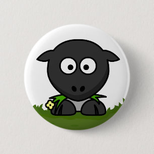 Fun Cartoon Round Sheep Ronde Button 5,7 Cm
