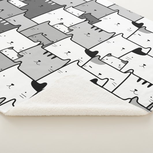 Fun Cat Briet Dier Pattern Sherpa Deken (3/4)