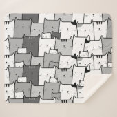 Fun Cat Briet Dier Pattern Sherpa Deken (Voorkant (horizontaal))