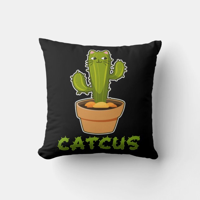 Fun Cat Cactus Catcus Pet Plant Kussen (Voorkant)