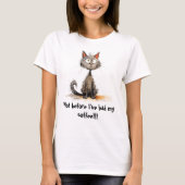 Fun Cat Coffee Femme T-Shirt Basic (Devant)