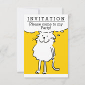 Fun Cat Design Party-uitnodiging Kaart (Voorkant)