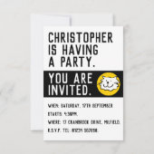 Fun Cat Design Party-uitnodiging Kaart (Achterkant)