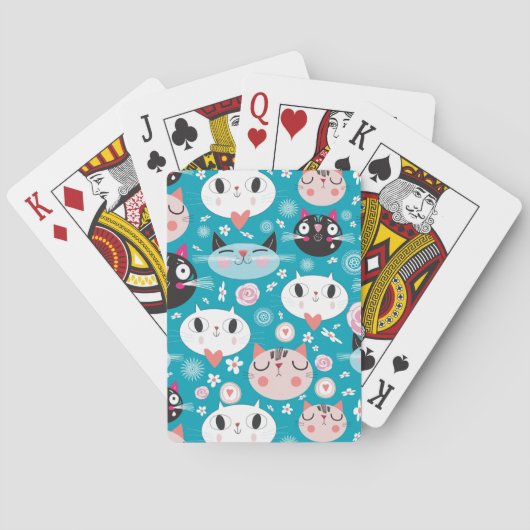 Fun Cat Faces Pokerkaarten (Achterkant)