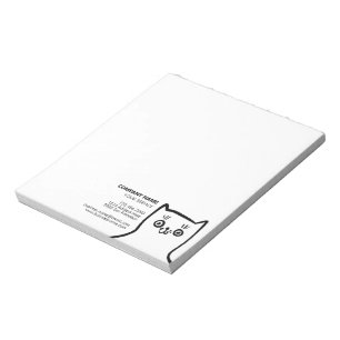 Fun Cat Hand Drage Black White Simple Pet Service Notitieblok