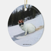 Fun Cat op een Snowboard Holiday Ornament (Links)