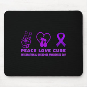 Fun Cat Peace Love Cure Overdosis Awareness Suppor Muismat