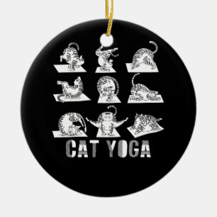 Fun Cat Yoga Schattige Katten Doing Yoga Posities  Keramisch Ornament