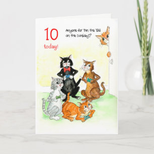 Fun Cats die videospel spelen 10th Birthday Kaart