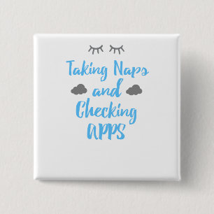 Fun Cell Phone Humor die kranen en apps inneemt Vierkante Button 5,1 Cm