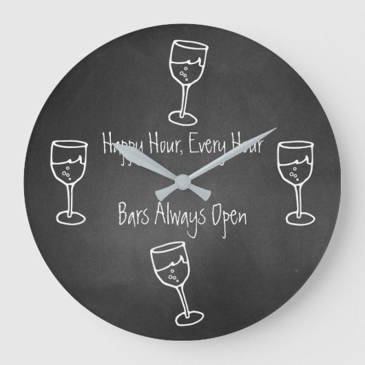 Fun Chalkboard Barre de mur Horloge (Recto)