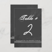 Fun Chalkboard Look Mariage Numéro de table Carte (Devant / Derrière)