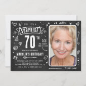 Fun Chalkboard - Stationele foto - Surprise 70th B Kaart (Voorkant)