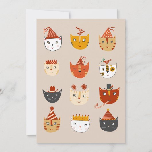 Fun Chat Personnalisé Anniversaire Fête Invitation (Dos)