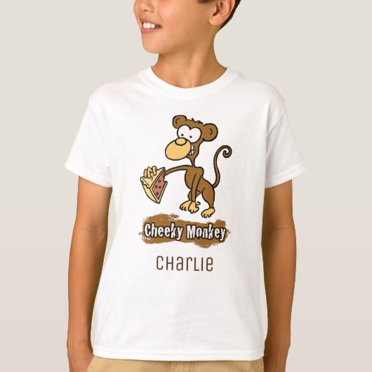 Fun Cheeky Monkey Cartoon Design T-shirt (Voorkant)