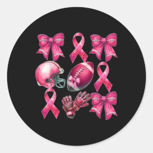 Fun Cheer Schattigee Coquette Bow Voetbal Borstkan Ronde Sticker