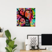 Fun Cheerful Colorful Tree Classroom Poster (Thuiskantoor)