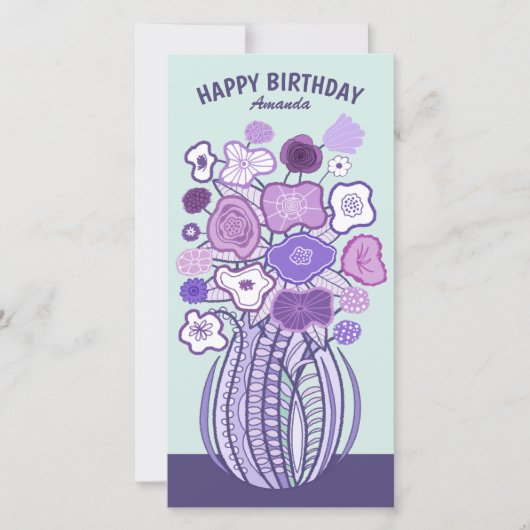 Fun cheerful flower bouquet CC0885 Birthday card (Voorkant)