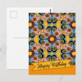 Fun cheerful flower power hippie verjaardag CC0218 Briefkaart (Voorkant / Achterkant)