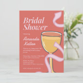 Fun Cheers Bridal Douche Invitation (Debout devant)