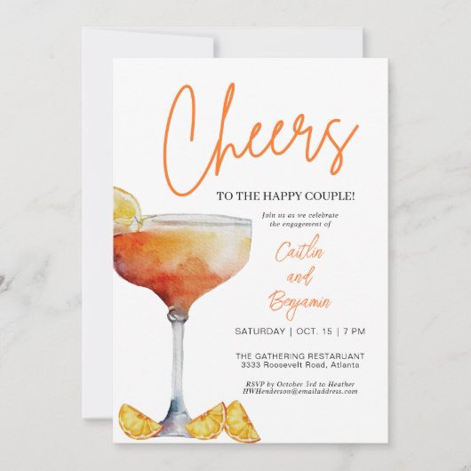 Fun Cheers Engagement Invitation (Devant)