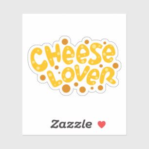 Fun Cheese Lover Typografie Sticker
