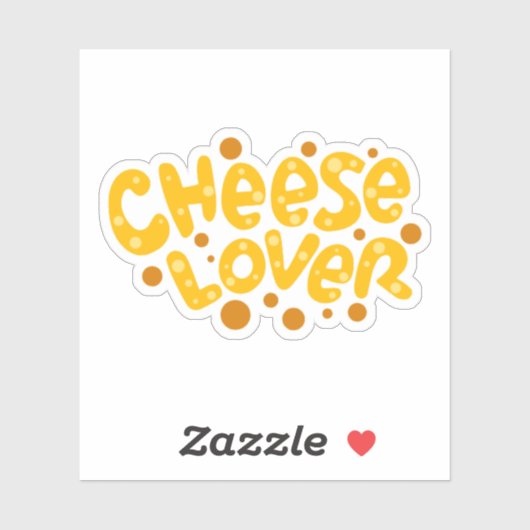 Fun Cheese Lover Typografie Sticker (Vel)