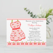 Fun Cherry Retro Kitchen Bridal Shower Kaart (Staand voorkant)