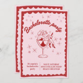 Fun & Chic Bachelorette Party Invitation for Girls (Devant / Derrière)