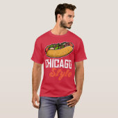 Fun Chicago Style Hot Dog Cadeaudesign Ideaal T-shirt (Voorkant volledig)