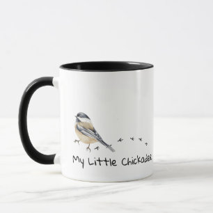 Fun Chickadee Cute Little Bird Tracks Mok