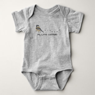 Fun Chickadee Cute Little Bird Tracks Romper