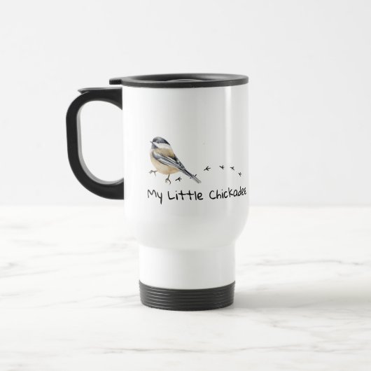 Fun Chickadee mignon petit Bird Traces Mug (Gauche)