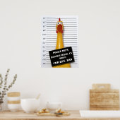 Fun Chicken Bad Mugshot Poster! Poster (Keuken)