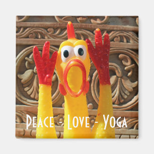 Fun Chicken Yoga Magnet! Magneet