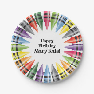 Fun Child Crayons Happy Birthday Papieren Bordje