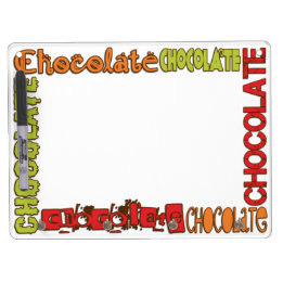 Fun Chocolate Border Whiteboard Met Sleutelhanger