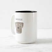 Fun Chocolate Labrador Retriever Dog Personalized Tweekleurige Koffiemok (Voorkant links)